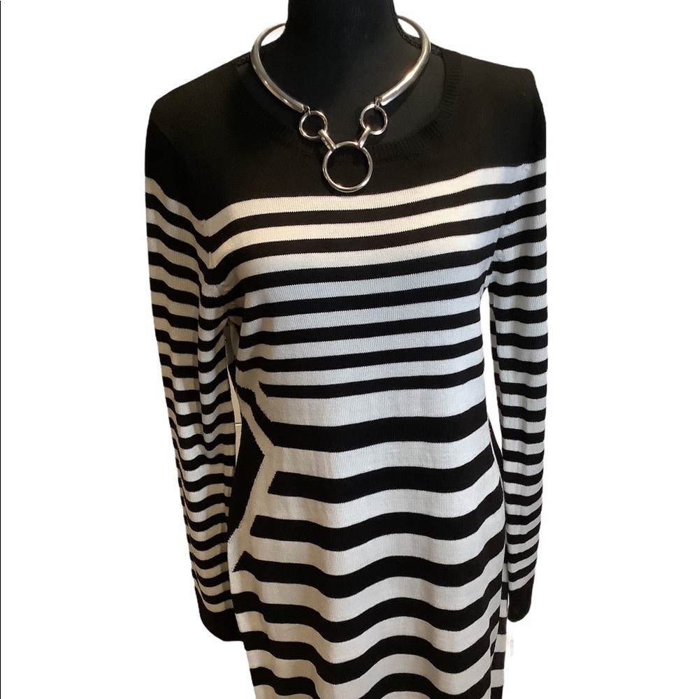 Calvin Klein.. Striped Sweater Dress